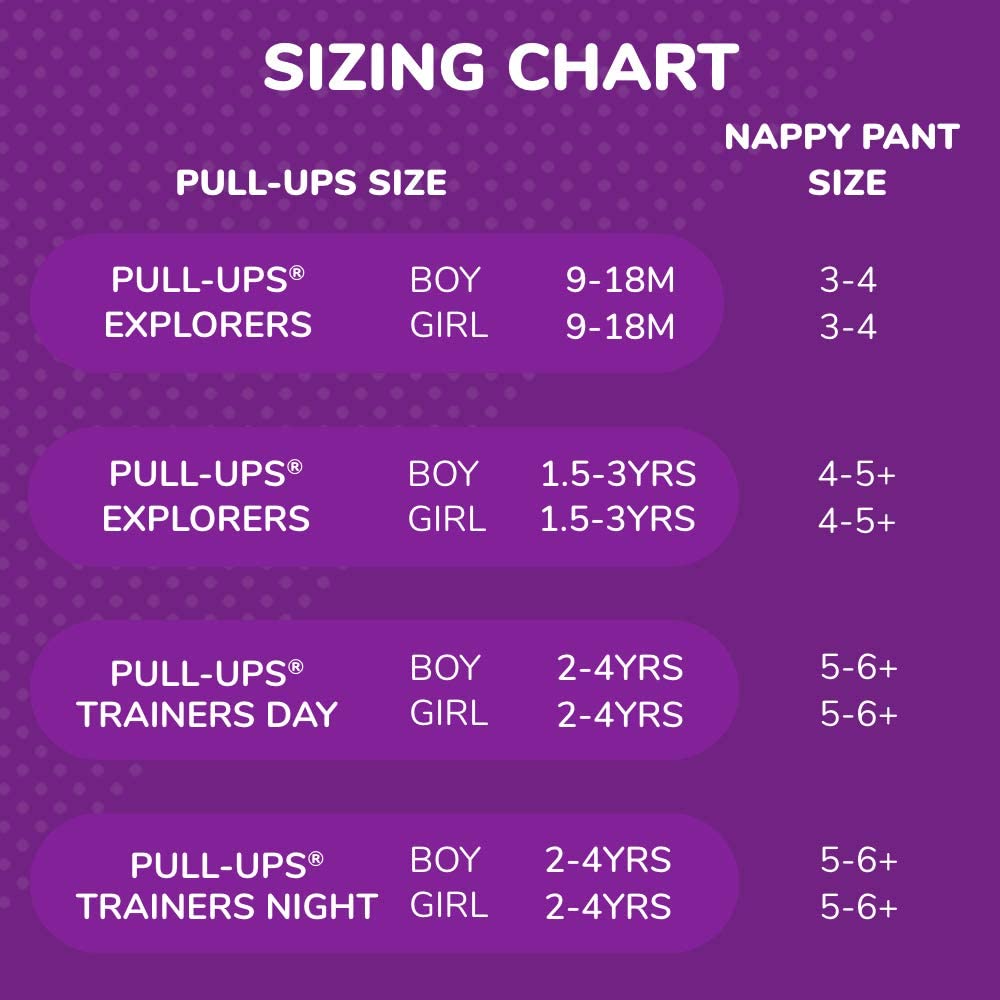 Huggies Pull-Ups Trainers Day, Girl, Size 2-4 Years, Nappy Size 5